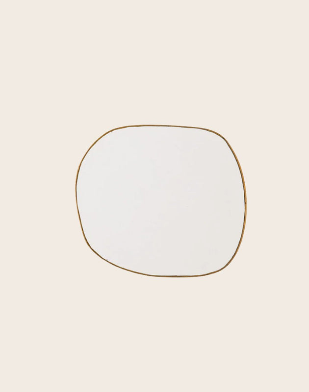 Petit miroir mural en laiton Ame