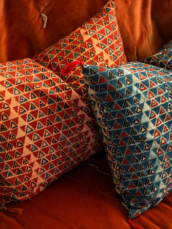 Ajrak cushion cover