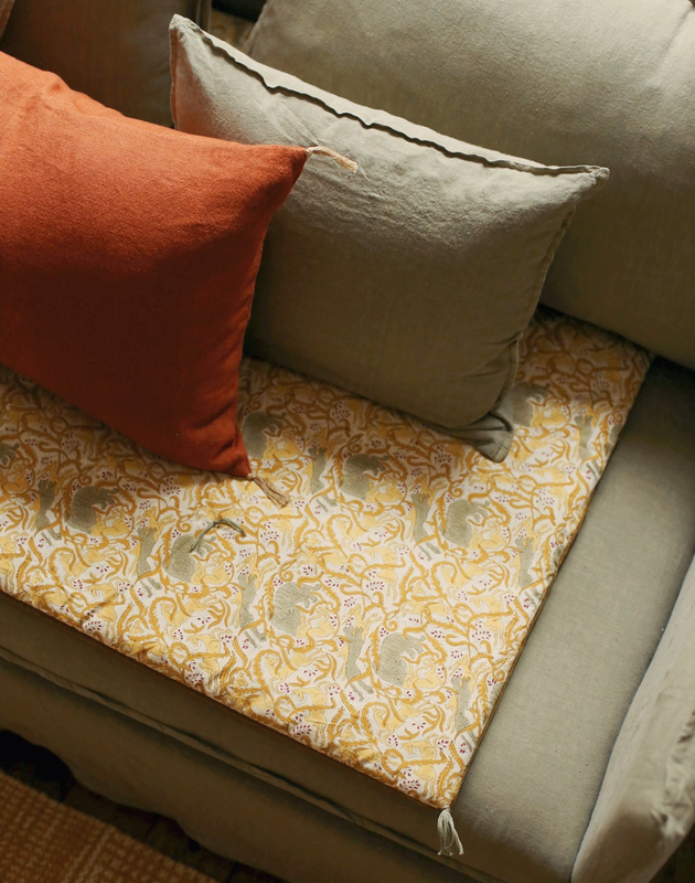 Sofa cover en velours et coton