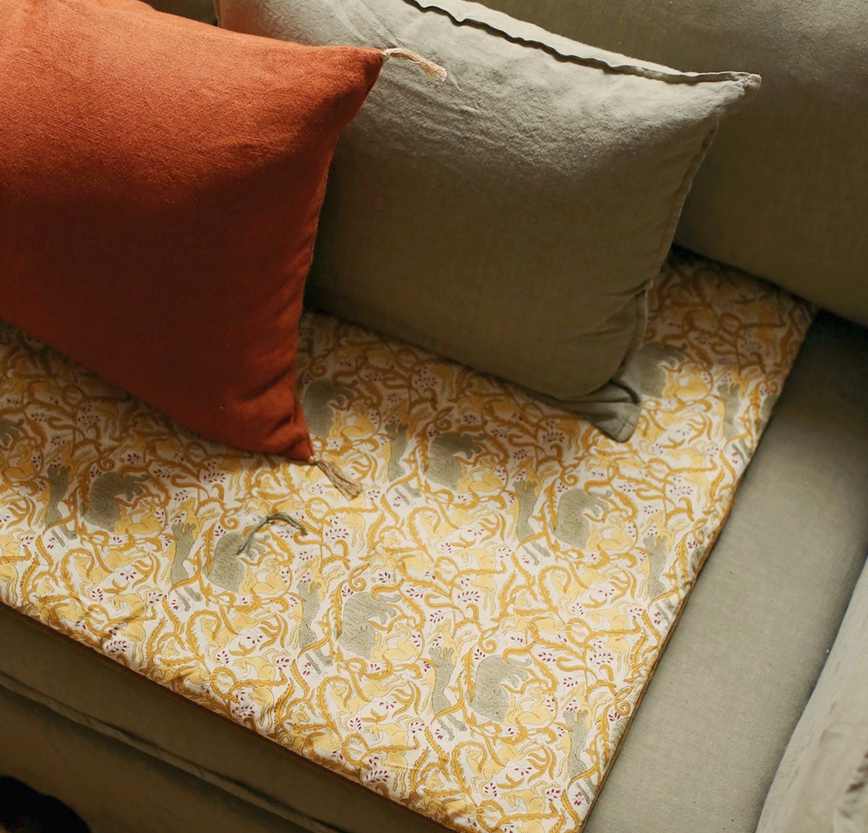 Sofa cover en velours et coton