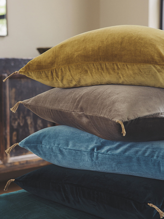 Washed velvet cushion cover