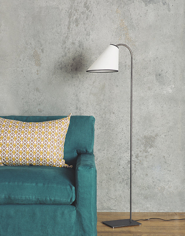 Abat-jour pour lampadaire en papier blanc Ella