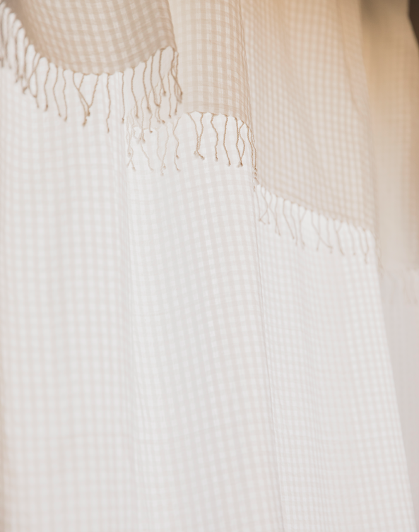 Rideau Jalma en khadi de coton avec fines franges