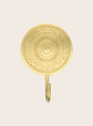 Patère Hamae en laiton patiné et formes martelées