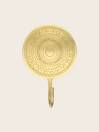 Patère Hamae en laiton patiné et formes martelées