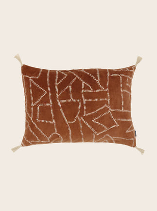 Housse de coussin Jody en velours de coton 40x55 cm couleur Biscuit