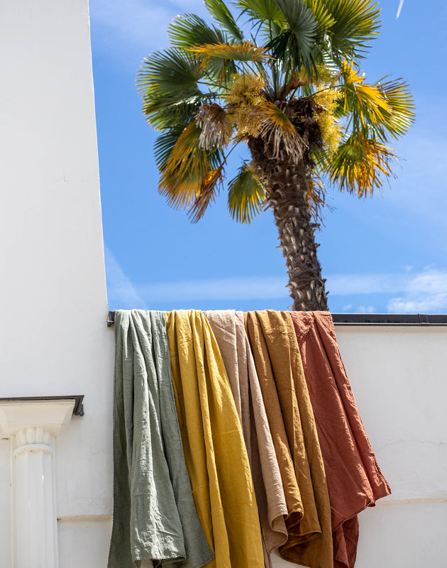 Drap en lin lavé coloré