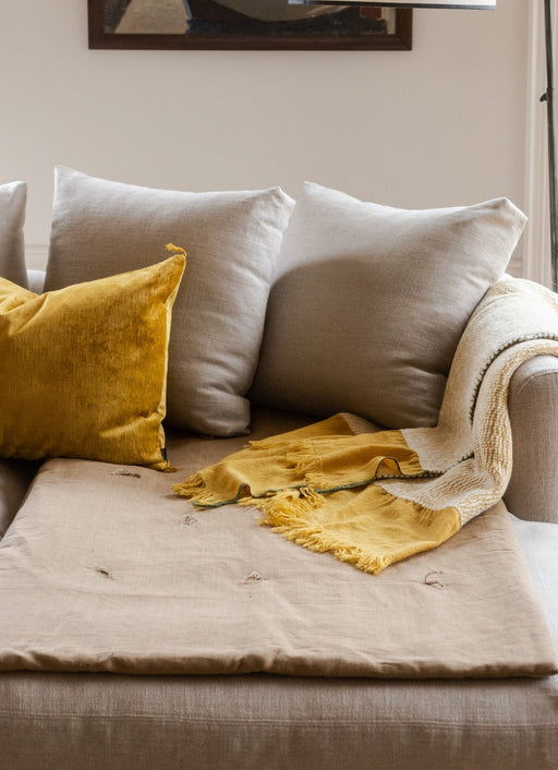 Linen sofa cover