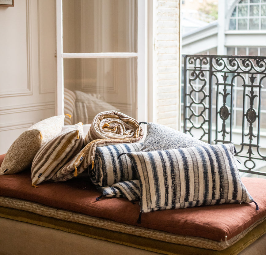 Housse de coussin en khadi de coton Kormo