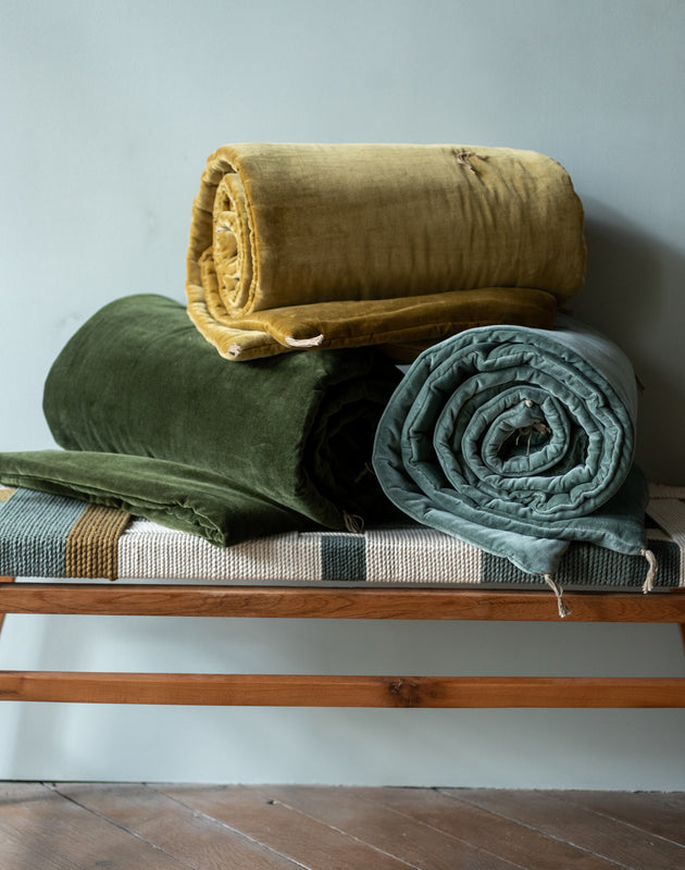 Washed velvet sofa cover