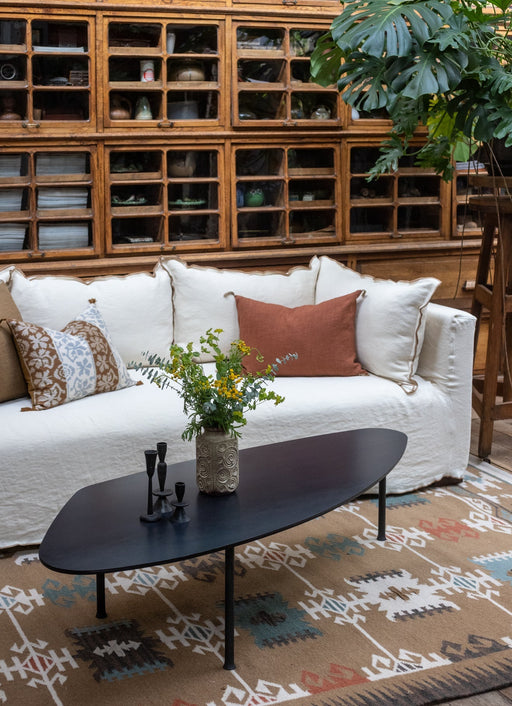 Table Basse de salon en acier brut noir Atoll