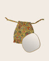 ensemble mini miroir Ame en laiton doré serti main