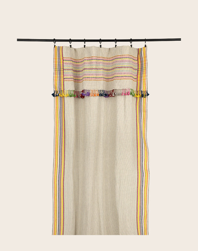 Rideau Dupatta à motifs joyeux et colorés en coton biologique