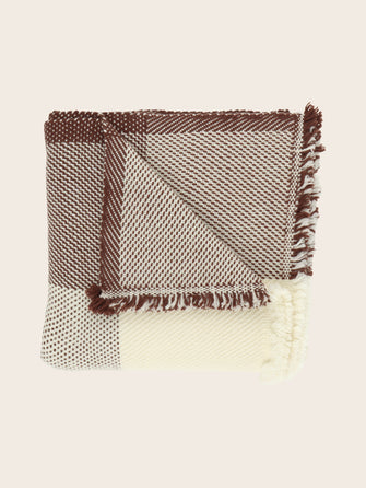 Grand plaid en laine couleur café