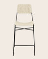 Chaise haute Murgi en coton tressé couleur claire ivoire