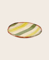 Assiette Amalfi à rayures jaunes et vertes en terre cuite
