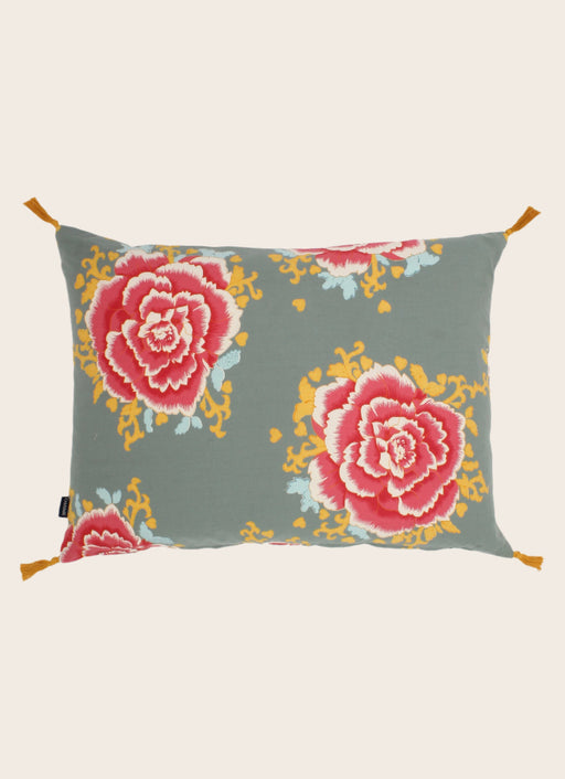 Housse de coussin aux motifs floraux sage