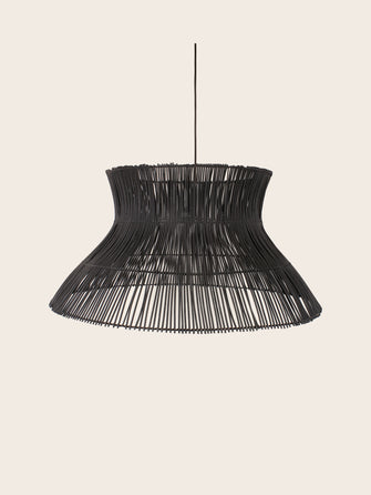 Grande Suspension Halo en rotin coloris noir
