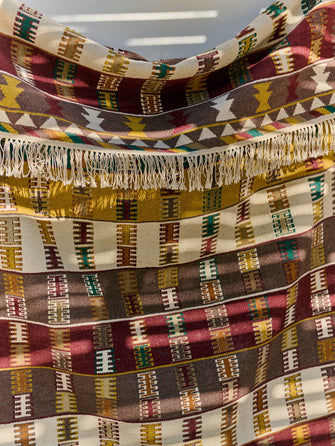 Grand Tapis Tihya en laine à motifs aztèques