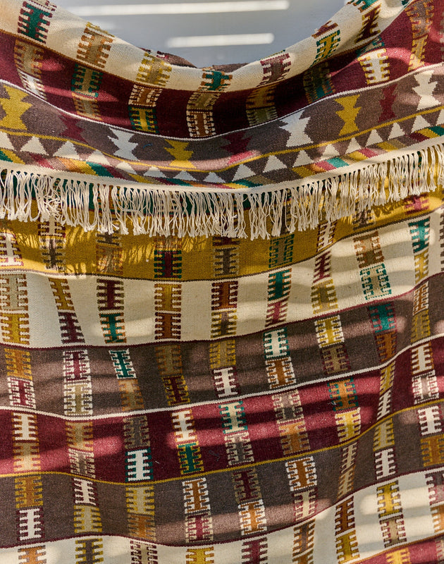 Grand Tapis Tihya en laine à motifs aztèques