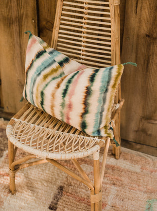 Housse de coussin Flusso en lin et jute