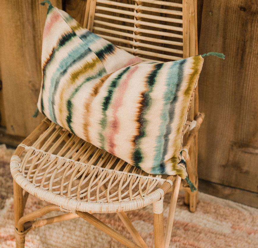 Housse de coussin Flusso en lin et jute