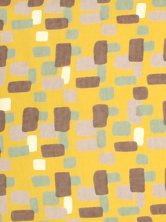 Tissu jaune curcuma à motifs Les petits papiers