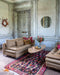 Housse de coussin en velours de coton Inika et motifs floraux