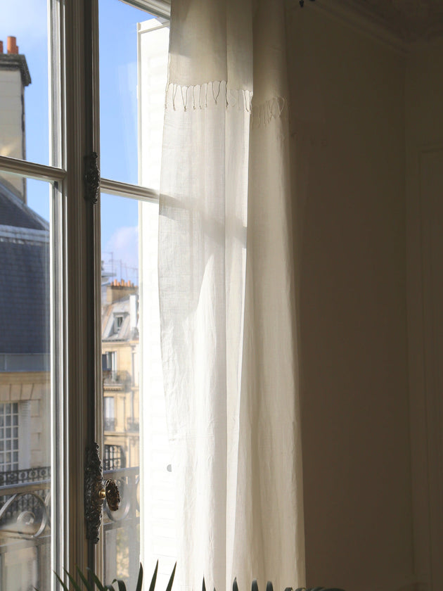 Rideau à franges prêt à poser en coton Ashoka