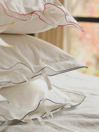 Set de 2 taies d'oreiller blanches Bora en percale de coton biologique 