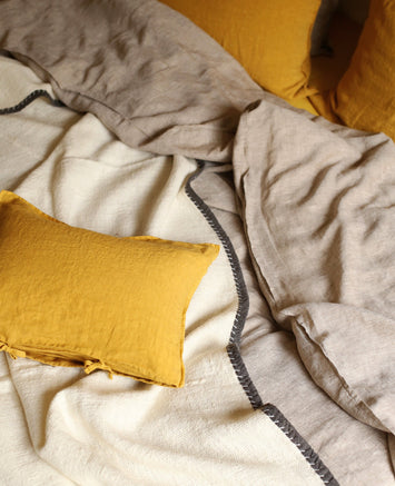 Chambre : linge de lit en khadi de coton 