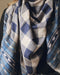 Echarpe en laine de yack et pashmina carreaux bleus