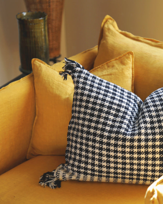 Housse de coussin pied de poule