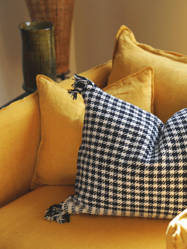 Housse de coussin pied de poule