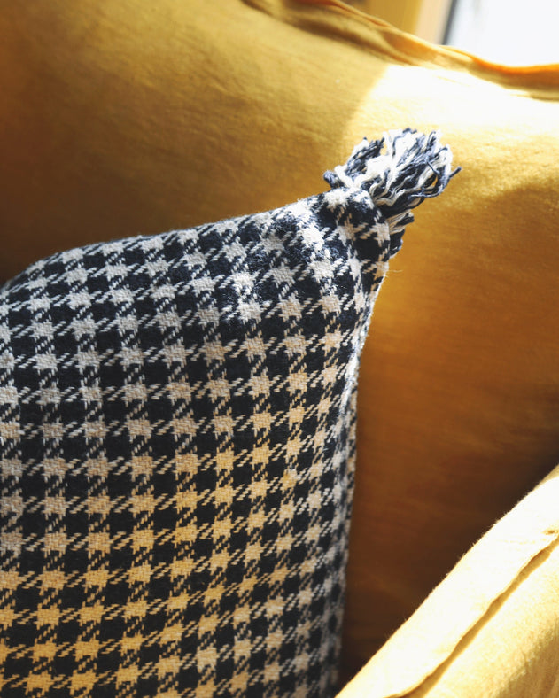 Housse de coussin pied de poule