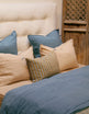 Housse de coussin rectangulaire à rayures en coton Raana