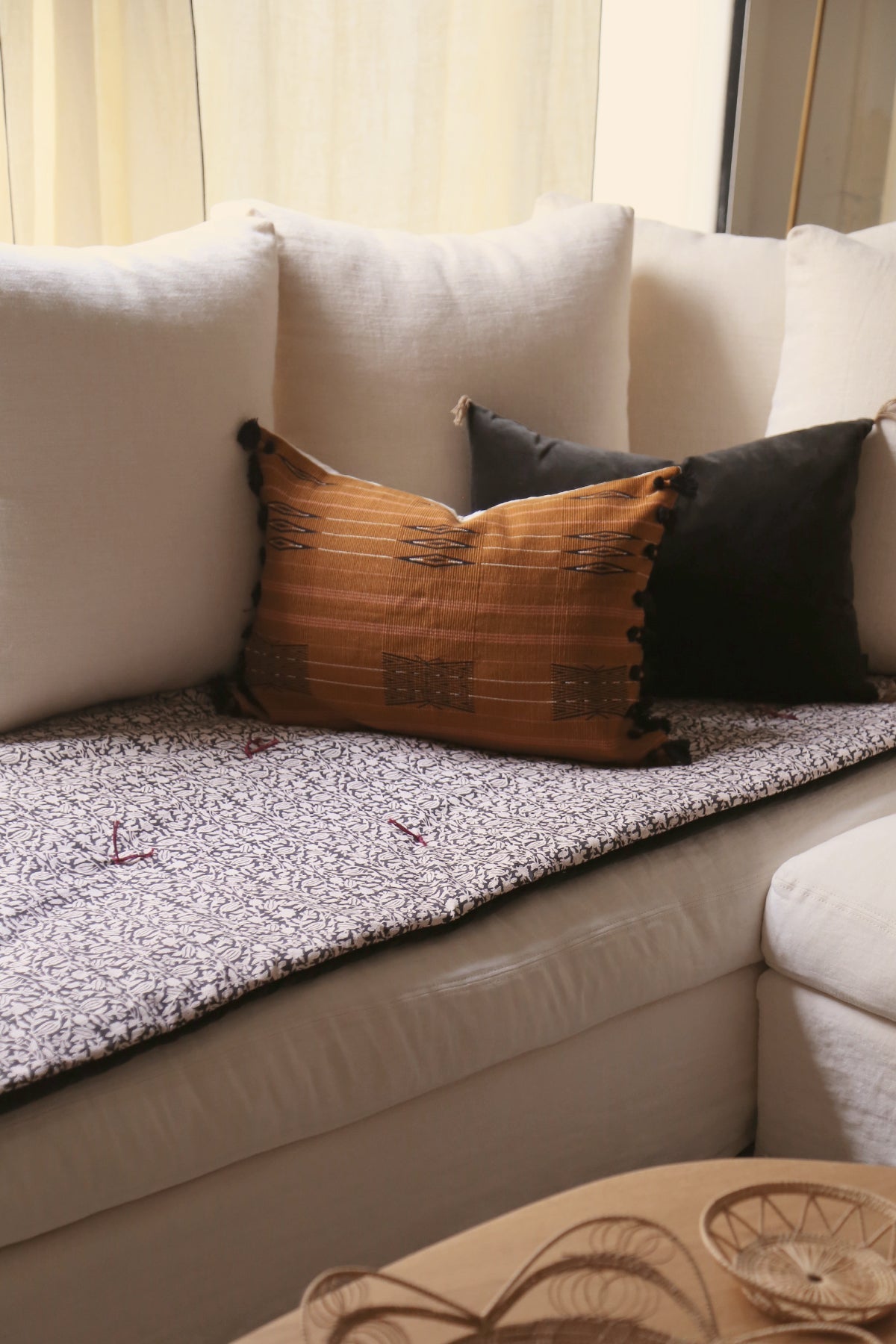 Sofa cover en velours et coton