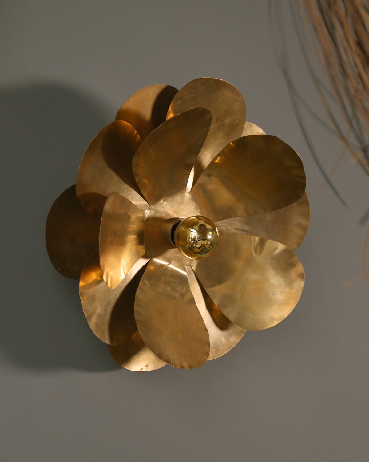 Cosmos Flower wall light in gold-plated brass - Caravane