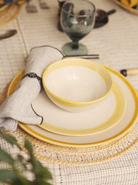 Lot de 4 assiettes Ecume en faïence émaillée