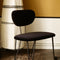 Fauteuil noir ou chaise pour bout de table avec une grande assise