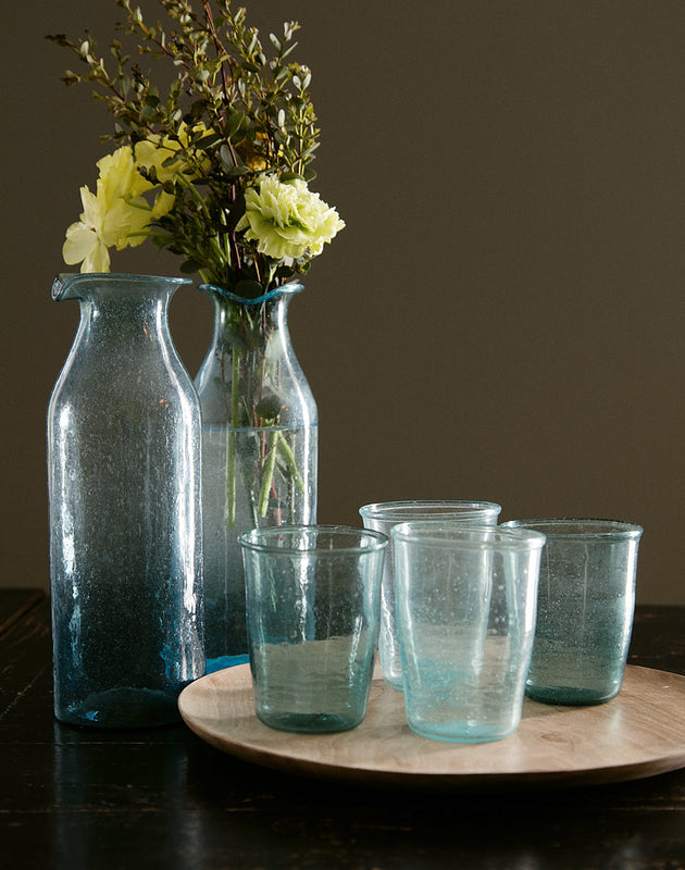 Art de la table : lot de 4 verres en verre recyclé, existe en 2 teintes