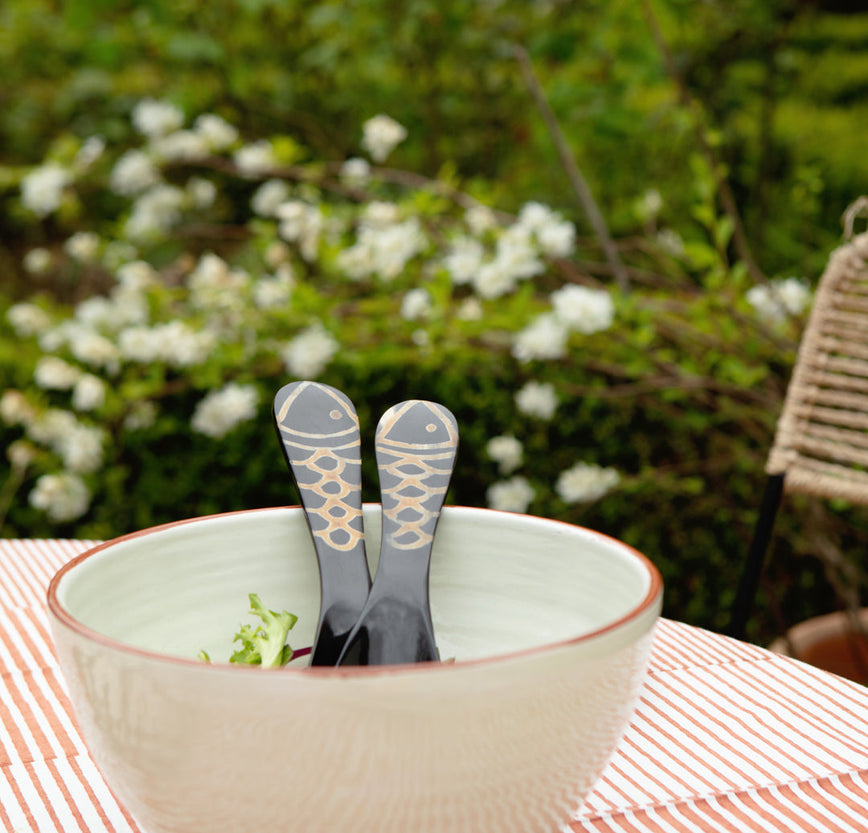 Grand couverts à salade de service en corne