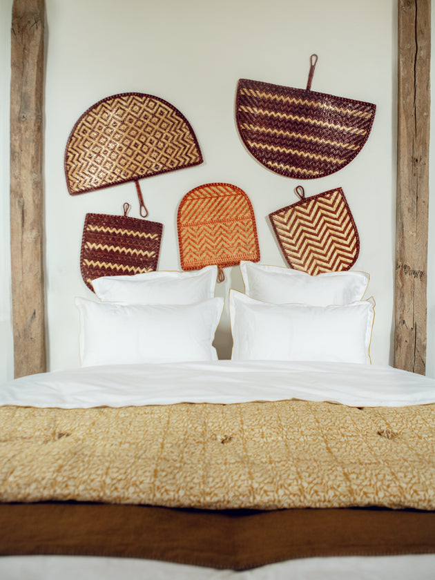 Literie : linge de lit en percale de coton bio blanc