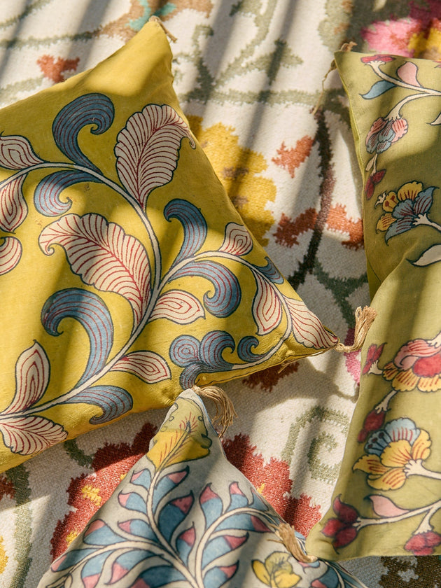 Housse de coussin Kalamkari
