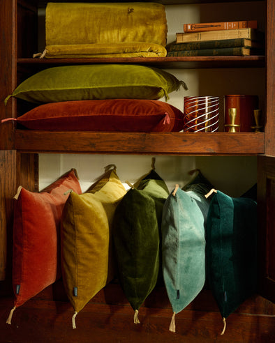 Washed velvet cushion cover