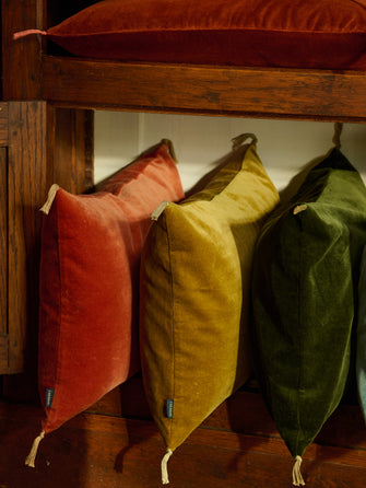 Washed velvet cushion cover