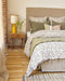 Linge de lit à motifs Paisley avec le coussin Siroko à rayures