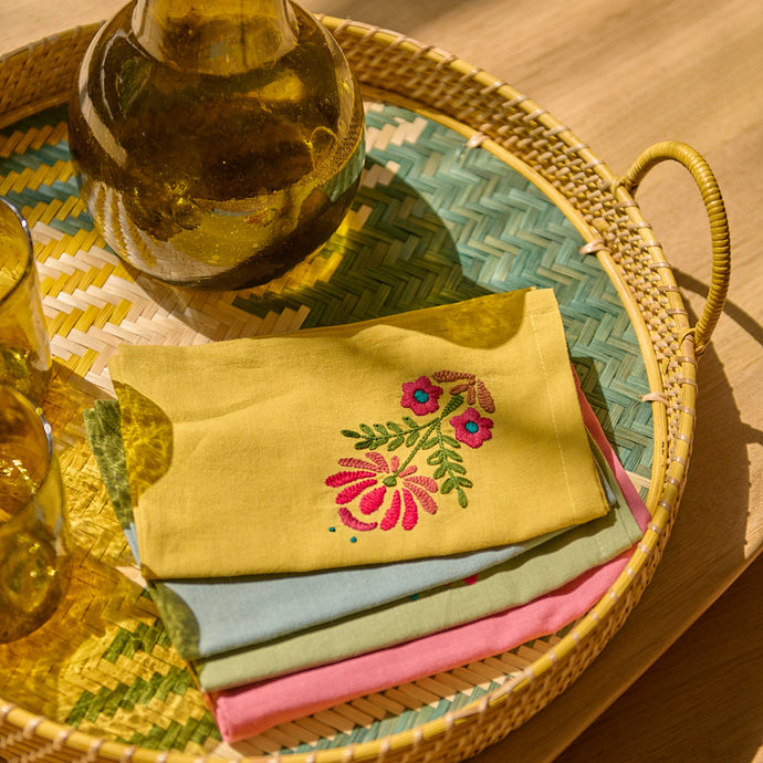 Set of 4 Rosaly embroidered napkins