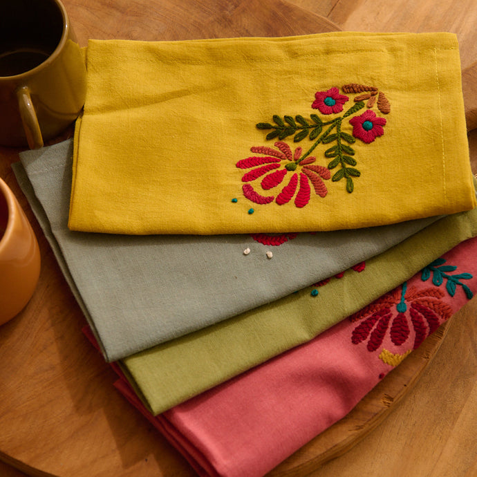 Set of 4 Rosaly embroidered napkins