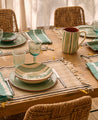 Set de table Platao couleur naturel safran avec la vaisselle Amalfi